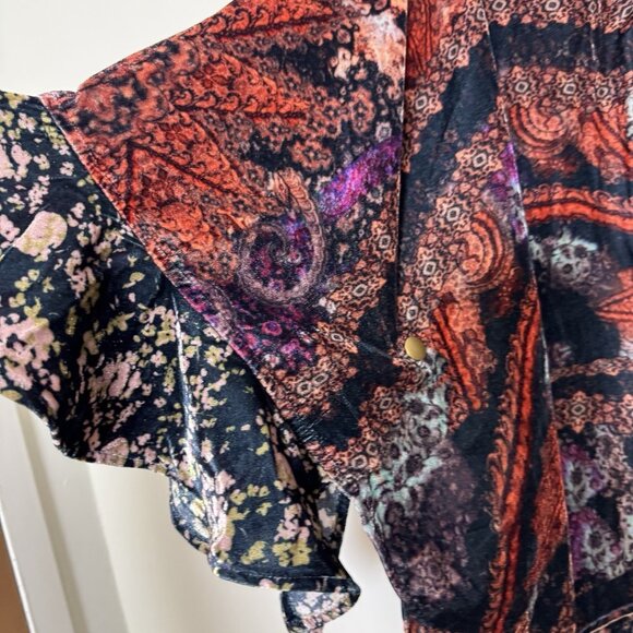 Soft Surroundings Velvet Kimono Wrap One Size Open Front Topper Jacket Boho New - Picture 4 of 8